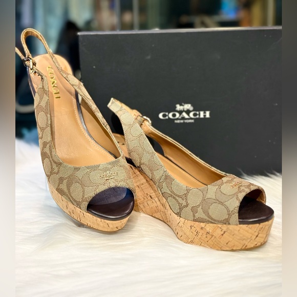 COACH Platform Sandals size 10m - Picture 1 of 9